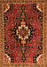 Serging Thickness of Machine Washable Persian Orange Traditional Area Rugs, wshtr1709org