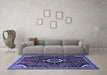 Machine Washable Persian Blue Traditional Rug in a Living Room, wshtr1709blu