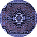 Round Persian Blue Traditional Rug, tr1709blu