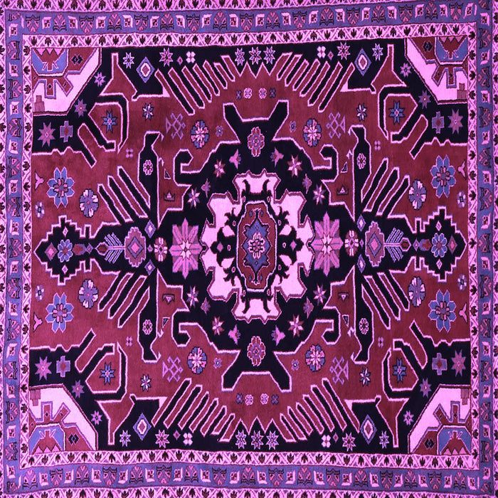 Square Persian Purple Traditional Rug, tr1709pur