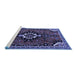 Sideview of Machine Washable Persian Blue Traditional Rug, wshtr1709blu