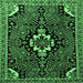 Square Machine Washable Persian Emerald Green Traditional Area Rugs, wshtr1709emgrn