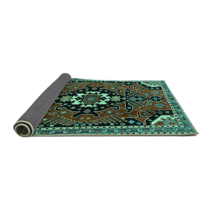 Sideview of Persian Turquoise Traditional Rug, tr1709turq