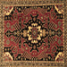Square Persian Brown Traditional Rug, tr1709brn