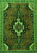 Serging Thickness of Machine Washable Persian Green Traditional Area Rugs, wshtr1709grn