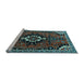 Sideview of Machine Washable Persian Light Blue Traditional Rug, wshtr1709lblu