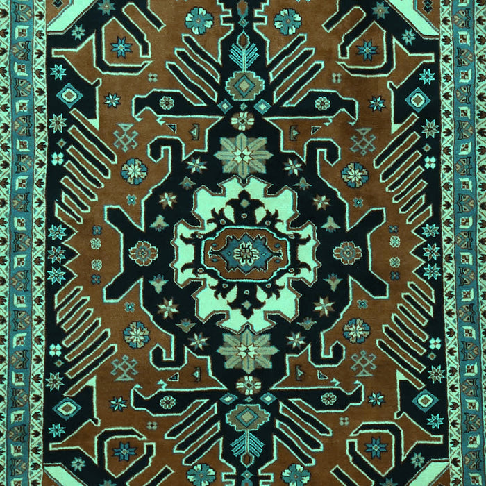 Machine Washable Persian Turquoise Traditional Area Rugs, wshtr1709turq