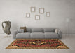 Machine Washable Persian Brown Traditional Rug in a Living Room,, wshtr1709brn