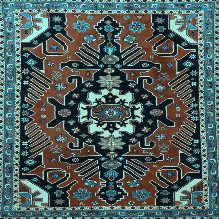 Square Persian Light Blue Traditional Rug, tr1709lblu