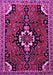 Machine Washable Persian Pink Traditional Rug, wshtr1709pnk