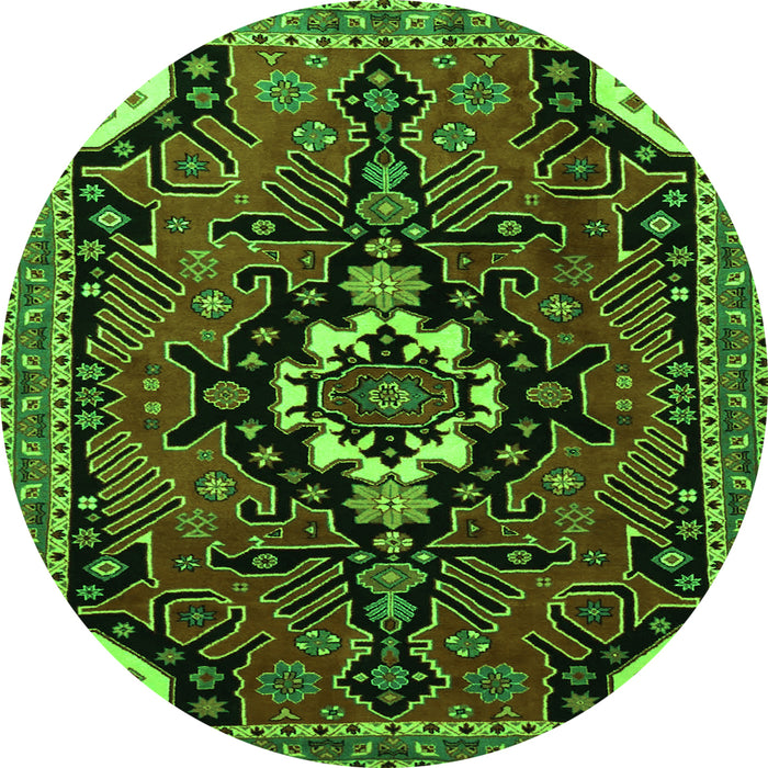 Square Persian Green Traditional Rug, tr1709grn