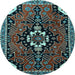 Round Persian Light Blue Traditional Rug, tr1709lblu