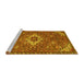 Sideview of Machine Washable Persian Yellow Traditional Rug, wshtr170yw