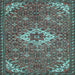 Square Persian Light Blue Traditional Rug, tr170lblu