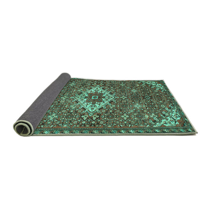 Sideview of Persian Turquoise Traditional Rug, tr170turq