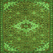 Round Machine Washable Persian Green Traditional Area Rugs, wshtr170grn