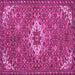 Square Machine Washable Persian Pink Traditional Rug, wshtr170pnk