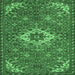 Square Machine Washable Persian Emerald Green Traditional Area Rugs, wshtr170emgrn