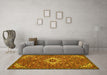 Machine Washable Persian Yellow Traditional Rug in a Living Room, wshtr170yw