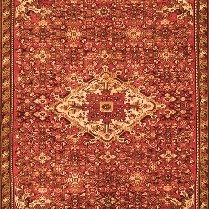 Serging Thickness of Machine Washable Persian Orange Traditional Area Rugs, wshtr170org