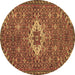 Round Machine Washable Persian Brown Traditional Rug, wshtr170brn