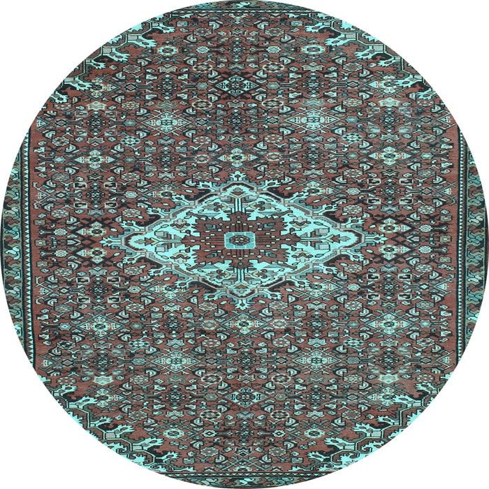 Round Machine Washable Persian Light Blue Traditional Rug, wshtr170lblu