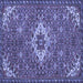 Square Machine Washable Persian Blue Traditional Rug, wshtr170blu