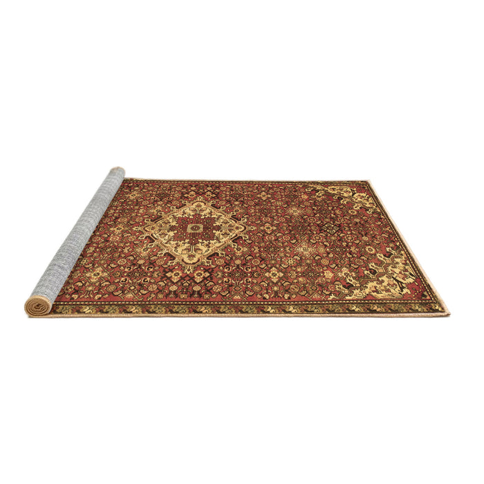 Sideview of Machine Washable Persian Brown Traditional Rug, wshtr170brn