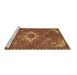 Sideview of Machine Washable Persian Brown Traditional Rug, wshtr170brn