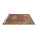 Sideview of Machine Washable Traditional Brown Red Rug, wshtr171