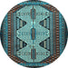 Round Persian Light Blue Traditional Rug, tr1710lblu