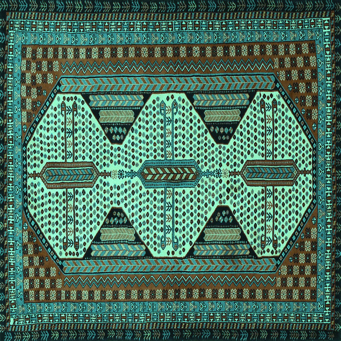Square Persian Turquoise Traditional Rug, tr1710turq