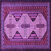 Square Machine Washable Persian Purple Traditional Area Rugs, wshtr1710pur