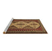 Sideview of Machine Washable Persian Brown Traditional Rug, wshtr1710brn