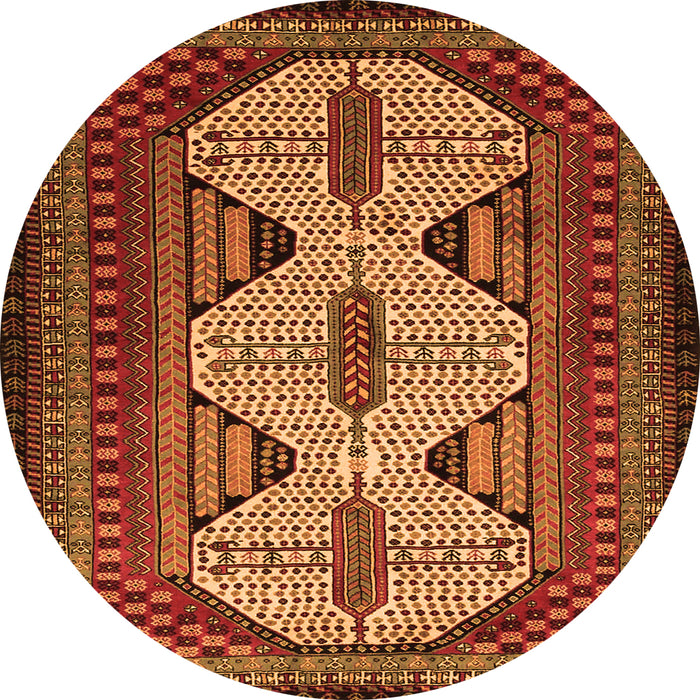 Square Persian Orange Traditional Rug, tr1710org