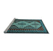 Sideview of Machine Washable Persian Light Blue Traditional Rug, wshtr1710lblu