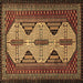 Square Machine Washable Persian Brown Traditional Rug, wshtr1710brn