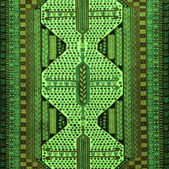 Serging Thickness of Machine Washable Persian Green Traditional Area Rugs, wshtr1710grn