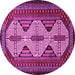 Round Persian Pink Traditional Rug, tr1710pnk