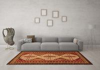 Machine Washable Persian Orange Traditional Rug, wshtr1710org