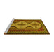 Sideview of Machine Washable Persian Yellow Traditional Rug, wshtr1710yw