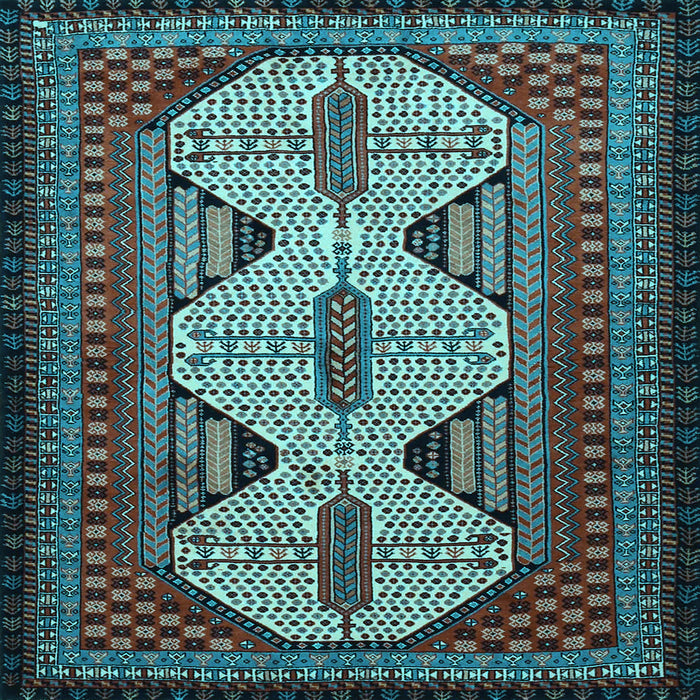 Square Machine Washable Persian Light Blue Traditional Rug, wshtr1710lblu
