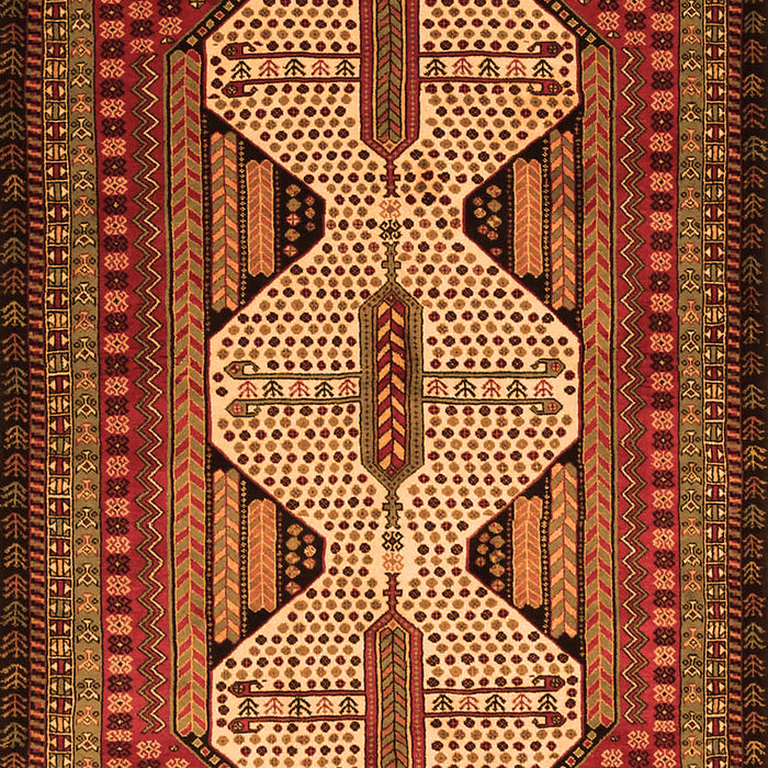 Serging Thickness of Machine Washable Persian Orange Traditional Area Rugs, wshtr1710org
