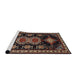 Sideview of Machine Washable Traditional Dark Almond Brown Rug, wshtr1711