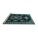 Sideview of Machine Washable Persian Light Blue Traditional Rug, wshtr1711lblu