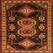 Round Machine Washable Persian Orange Traditional Area Rugs, wshtr1711org