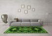 Machine Washable Persian Green Traditional Area Rugs in a Living Room,, wshtr1711grn