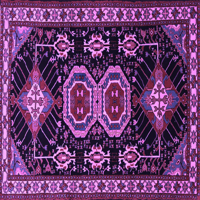 Square Persian Purple Traditional Rug, tr1711pur