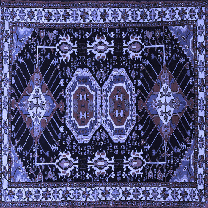 Square Persian Blue Traditional Rug, tr1711blu