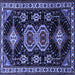 Square Persian Blue Traditional Rug, tr1711blu
